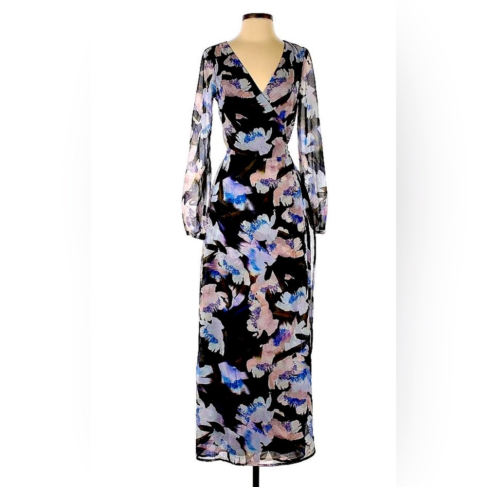BarIII floral black dress XS